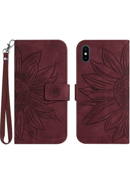 Iphone X/xs Kısa Kayış Kart Yuvaları Tutucu Flip Cüzdan Telefon (Yurt Dışından)