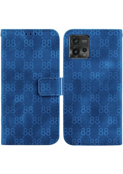 Motorola Moto G72 Çift 8 Kabartmalı Cüzdan Kapak Kickstand Için Telefon Kılıfı (Yurt Dışından)