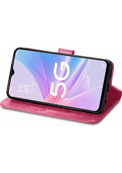 Oppo A78 Için Kılıf Kısa Kayış Zarif Iş Deri Kılıf Dört Yaprak (Yurt Dışından) modelleri