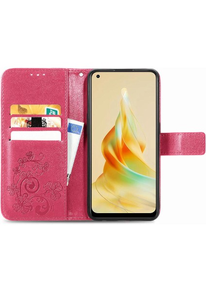Oppo Oppo 8t 4g Için Kılıf Kısa Kayış Deri Kılıf Dört Yapraklı Yonca Flip (Yurt Dışından) modelleri