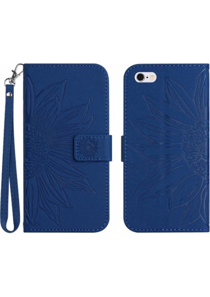 Iphone 6 Için Kılıf Artı/6s Artı Flip Cüzdan Telefon Kılıfı Kabartmalı Ayçiçeği (Yurt Dışından)