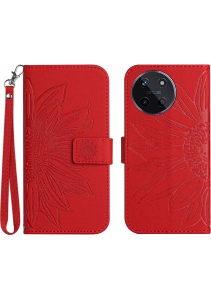 Realme 11 4g Flip Cüzdan Telefon Kılıfı Için Kılıf Kart Yuvaları ile Kısa Kayış (Yurt Dışından)