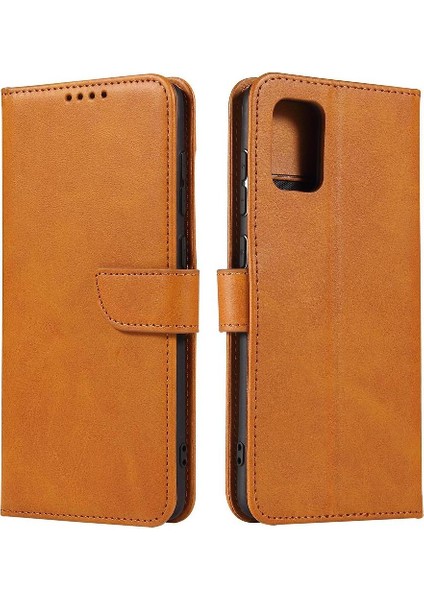 Samsung Galaxy A71 4g Manyetik Karbon Fiber Deri Folio Flip Case (Yurt Dışından)