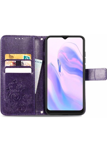 Blackview A70 Kısa Kayış Deri Kılıf Kapak Kapak Dört Yaprak (Yurt Dışından) modelleri