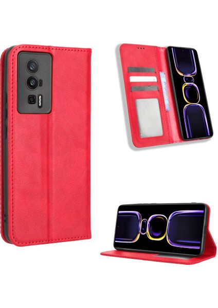 Xiaomi Poco F5 Pro Pu Deri Cüzdan Manyetik Kapatma Için Kılıf (Yurt Dışından)