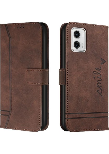 Motorola Moto G73 El Kayışı Flip Folio Cüzdan Kart Yuvaları Için Telefon Kılıfı (Yurt Dışından)