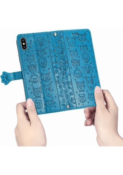 Iphone Xs Için Kılıf Kapak Kapak Kısa Kayış Karikatür Hayvanlar Darbeye Vaka (Yurt Dışından)