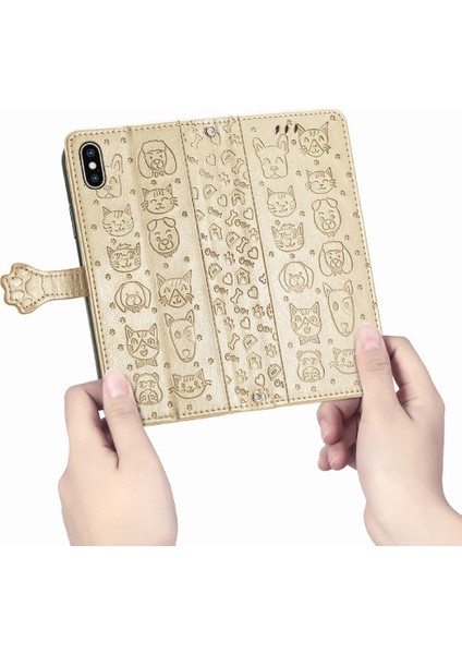 Iphone Xs Için Kılıf Kapak Kapak Kısa Kayış Karikatür Hayvanlar Darbeye Vaka (Yurt Dışından)