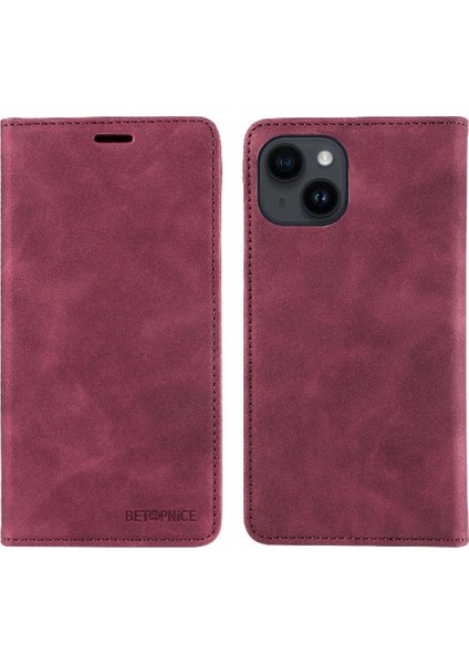 Iphone 15 Için Kılıf Artı Folio Cüzdan Koruyucu Pu Deri Manyetik (Yurt Dışından)