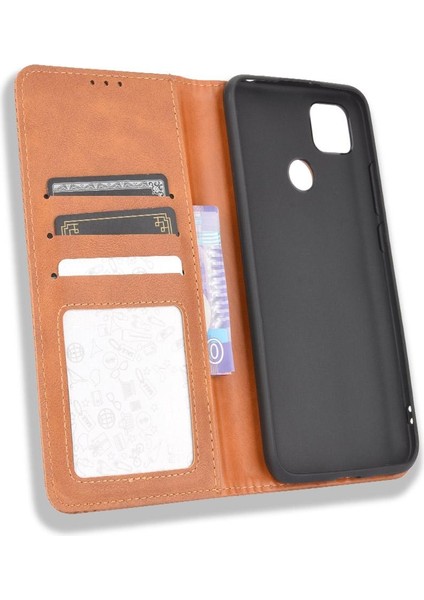 Xiaomi Redmi 10A Manyetik Kapatma Cüzdan Pu Deri Kılıf (Yurt Dışından)