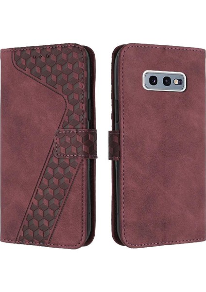 Samsung Galaxy S10E Kickstand Flip Folio Manyetik Cüzdan Için Telefon Kılıfı (Yurt Dışından)