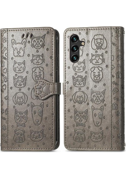 Samsung Galaxy A24 4g Için Kılıf Kısa Kayış Deri Kılıf Karikatür Hayvanlar (Yurt Dışından)
