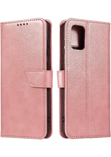 Samsung Galaxy A71 4g Manyetik Karbon Fiber Deri Folio Flip Case (Yurt Dışından)