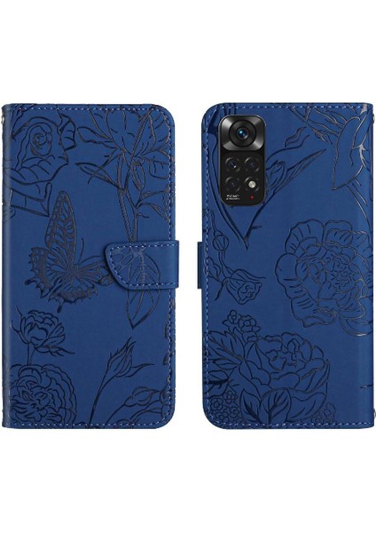 Xiaomi Redmi Için Not 11 4G/11S Çiçekler ve Kelebekler Darbeye Pu (Yurt Dışından)