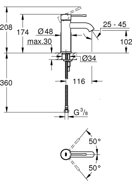 Essence Tek Kumandalı Lavabo Bataryası S - 24172DL1