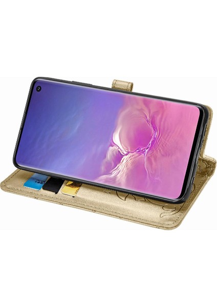 Samsung Galaxy S10 Karikatür Hayvanlar Için Kılıf Kapak Çevirin Deri Kılıf (Yurt Dışından) modelleri