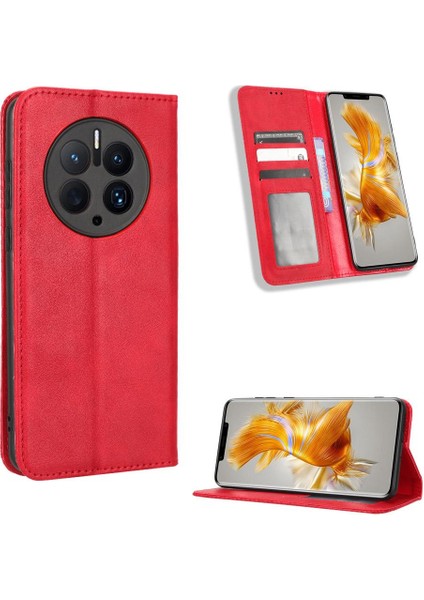 Huawei Mate 50 Pro Cüzdan Manyetik Kapatma Pu Deri Kılıf (Yurt Dışından)