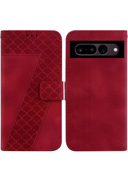 Google Piksel 7 Pro Için Telefon Kılıfı Pu Deri Kabartmalı Desen Flip Folio (Yurt Dışından)