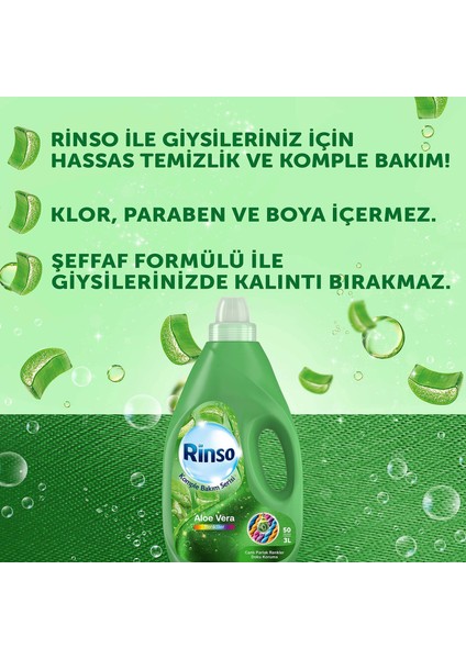 Sıvı Çamaşır Deterjanı Aloe Vera Renkliler İçin Komple Bakım Serisi 3L