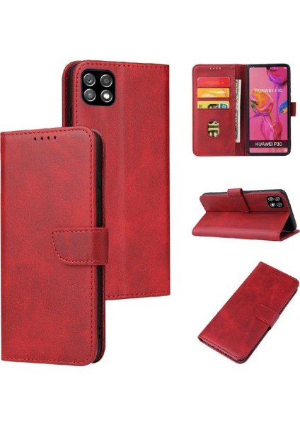 Samsung Galaxy A22 5g Deri Folio Flip Case Kart Ekleme ile (Yurt Dışından)