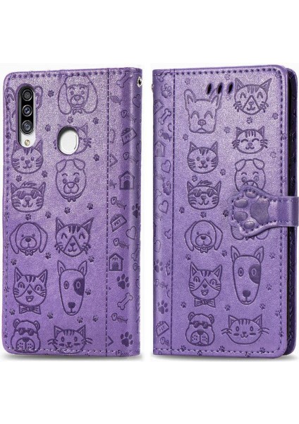 Samsung Galaxy A20S Kılıf Için Kılıf Kapak Kapak Kısa Kayış Karikatür (Yurt Dışından)
