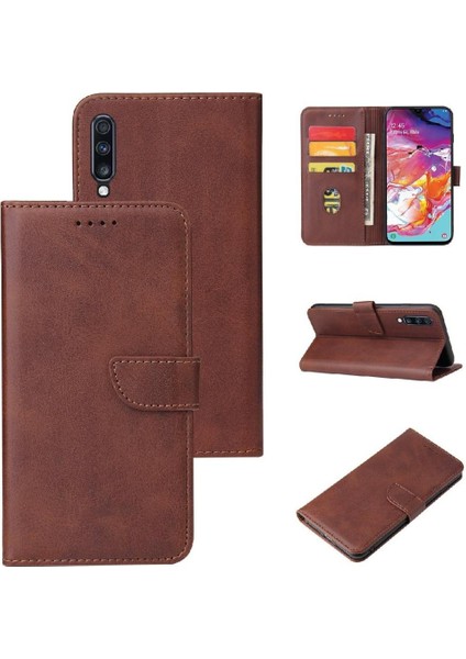 Samsung Galaxy A70 Kart Ekleme Manyetik Karbon Fiber Kart ile Kılıf (Yurt Dışından)