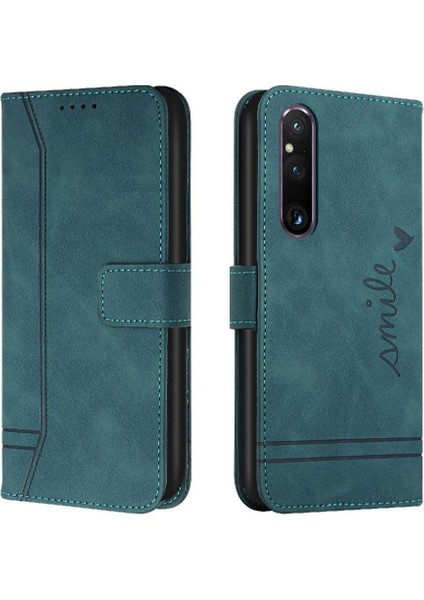 Sony Xperia 1 V Manyetik Kapatma Flip Folio Cüzdan Pu Kart Için Telefon Kılıfı (Yurt Dışından)