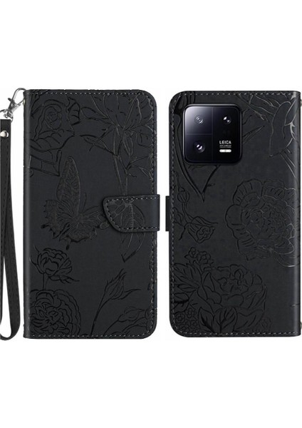 Xiaomi 13 Için Kılıf Darbeye Deri Kılıf Pu Deri Kapak Çevirin Çiçekler (Yurt Dışından)