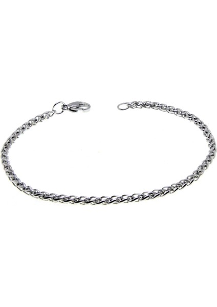 Gümüş Renk Chavin Angelus Lufigo Unisex Erkek Çelik Zincir Çelik Bileklik - 2803