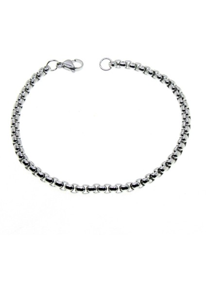 Gümüş Renk Iç Içe Geçmeli Arnavut Asansör Unisex Erkek Çelik Bileklik - 2804 modelleri