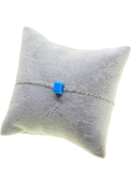 Gümüş Renk Sf Zincir Bodrum Boncuk Bijuteri Bileklik - 2874