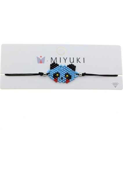 Altın Renk Turkuaz Panda Model Miyuki Bileklik - 2935