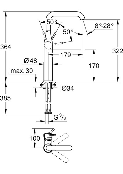 Essence Tek Kumandalı Lavabo Bataryası X- 24170001