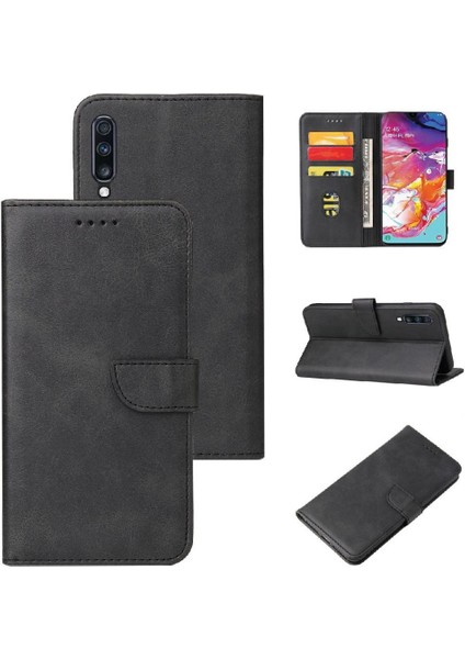 Samsung Galaxy A70 Kart Ekleme Manyetik Karbon Fiber Kart ile Kılıf (Yurt Dışından)