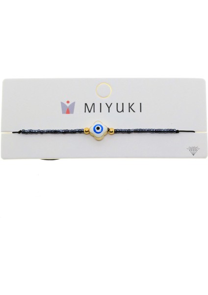 X-lady Accessories Altın Renk Beyaz Mineli One Craft Model Miyuki Bileklik - 2953