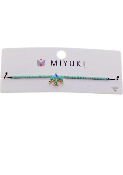 Altın Renk Su Yeşili Mineli Kuş Model Miyuki Bileklik - 2956 fiyatları
