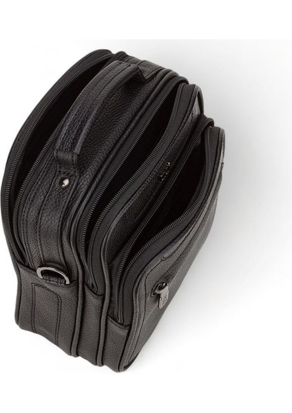 Siyah Rölax Deri Unisex Postacı Çantası Crl 450-15