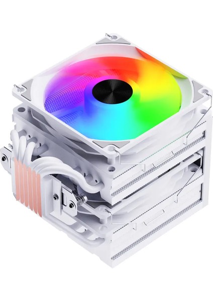 MT660 2*12CM Colorful Fan 4pin + 6 Borulu Premium Beyaz Cpu Fan