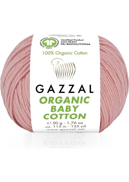 Organic Baby Cotton 50 gr. % 100 Organik Pamuk El Örgü İpliği Amigurumi İpi 425