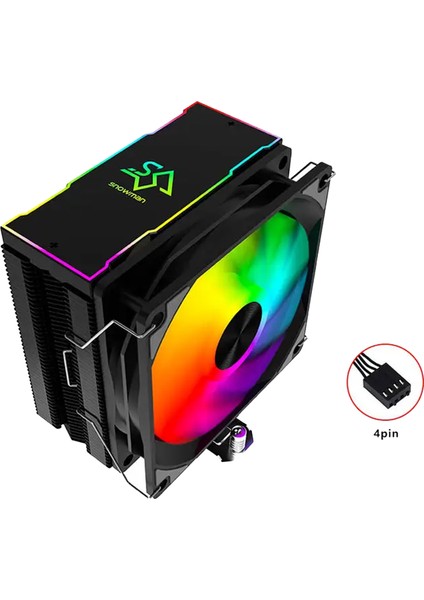 Mt4-V3 12CM Colorful Fan 4pin + 4 Borulu Premium Siyah Cpu Fan