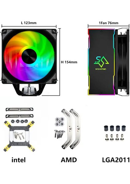 Mt4-V3 12CM Colorful Fan 4pin + 4 Borulu Premium Siyah Cpu Fan