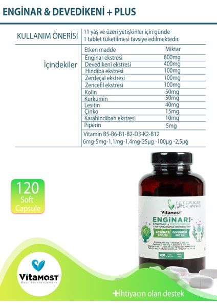 Enginar Plus120 Softjel Kapsül 1800 Mg fırsatları