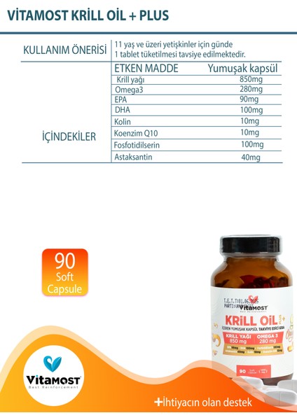 Vitamost Krill Oil 90 Kapsül