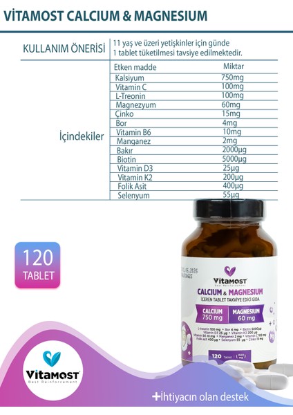 Vitamost Calcium Magnesium 120 Tablet