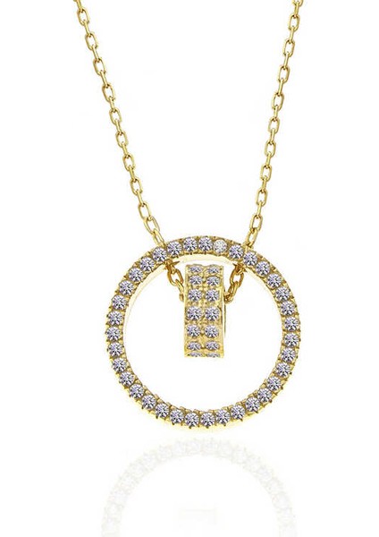 925 Ayar Gümüş Gold Iç Içe Geçmiş Halka Kadın Kolye fiyatları