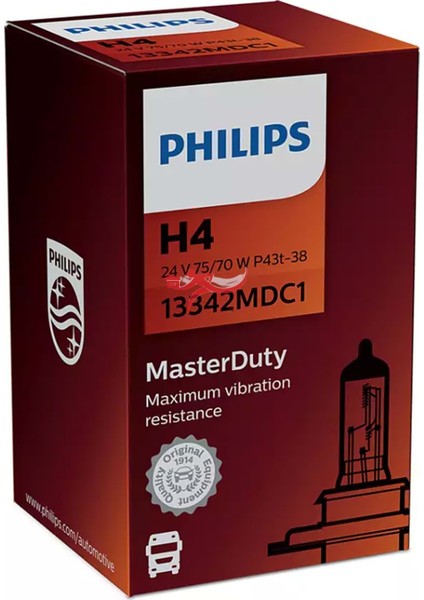 Ampul H4 24V 75/70W Master Duty P43T 13342MDC1