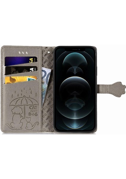 Iphone 12 Için Kılıf/12 Pro Karikatür Hayvanlar Deri Kılıf Darbeye Çevir (Yurt Dışından)