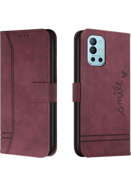 Oneplus 9r Kart Yuvaları Için Pu Deri El Kayışı Flip Telefon Kılıfı (Yurt Dışından)