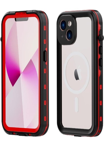 Iphone 14 Için Su Geçirmez Dahili Manyetik Durumda Ekran Koruyucu Telefon Kılıfı (Yurt Dışından)