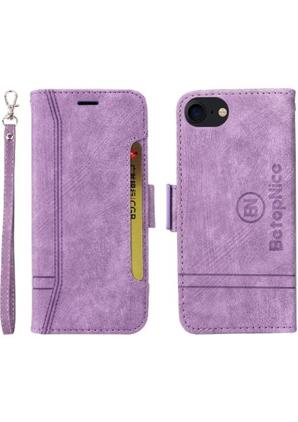 Iphone Se 2022/2020 Tpu Deri Manyetik Kart Yuvaları Cüzdan Flip Telefon Kılıfı (Yurt Dışından)